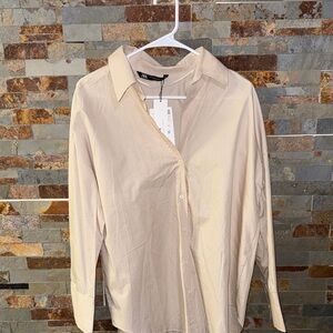 Zara Cream Button Down Shirt